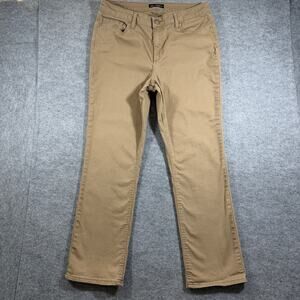 Lee Pants Womens 12 Short Khaki Straight Leg Mid Rise Stretch Cotton Chino